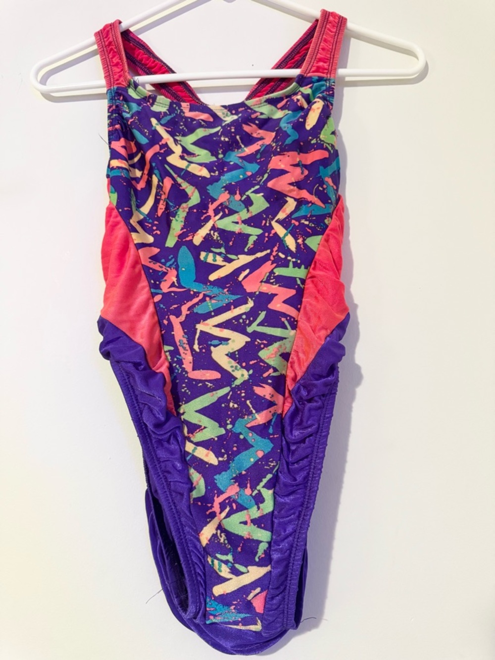 Vintage The Finals One Piece Swimsuit Colorful Abstract Pattern